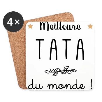 Meilleure tata du monde vecteur - Dessous de verre (lot de 4) - blanc - Devant