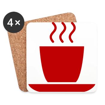 tasse de café en grains café tasse bohnen191 pot à café - Dessous de verre (lot de 4) - blanc - Devant