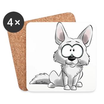 I am Berger Blanc Suisse - Coasters (set of 4) - white - Front
