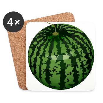 melon watermelon watermelon veggie gemues - Coasters (set of 4) - white - Front