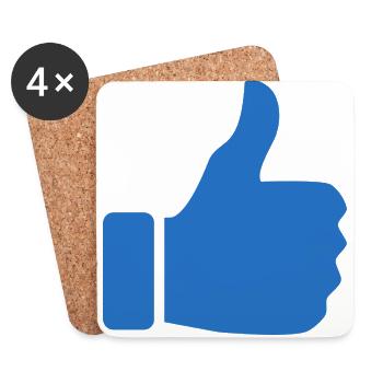 thumbs up - Coasters (set of 4) - white - Front