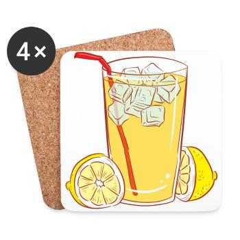 juice juice cocktails lemonade drinks lemonade41 - Coasters (set of 4) - white - Front