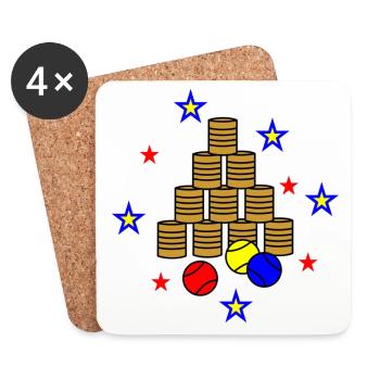 Can throwing litter on the booth of the fair Retro - Coasters (set of 4) - white - Front
