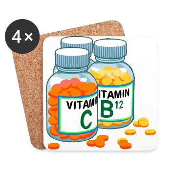 vitamins - Coasters (set of 4) - white - Front