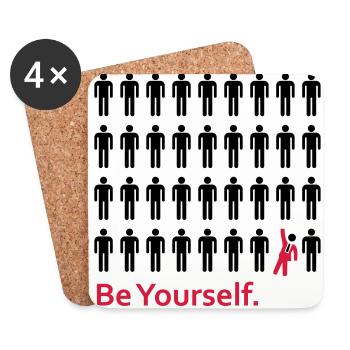 Be yourself - Coasters (set of 4) - white - Front
