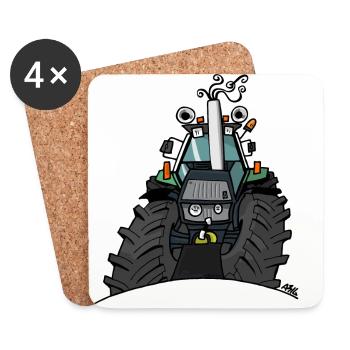 367 Green tractor - Coasters (set of 4) - white - Front