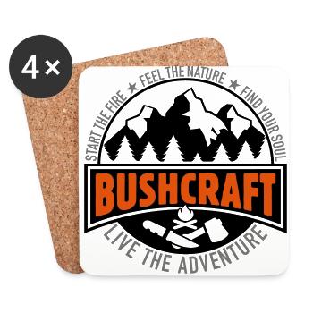 Bushcraft -Live the adventure Bushcrafter gift - Coasters (set of 4) - white - Front