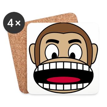 Monkey Face Gift - Coasters (set of 4) - white - Front