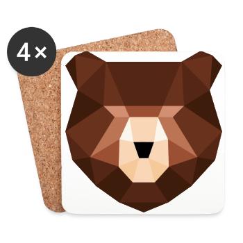 L’ours - Dessous de verre (lot de 4) - blanc - Devant