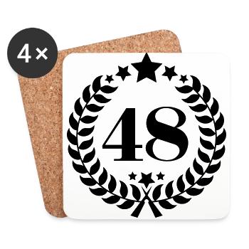 48ter Geburtstag Kranz Zahl 48 Jahrgang Alter - Untersetzer (4er-Set) - Weiß - Vorne