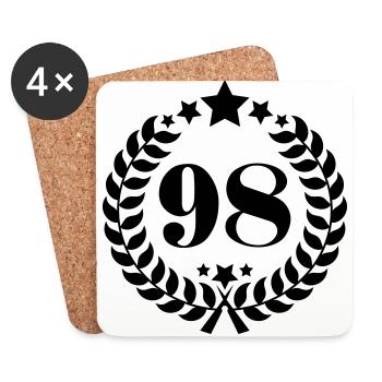 98th birthday wreath number 98 vintage age - Coasters (set of 4) - white - Front