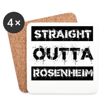 Straight Outta Rosenheim Geschenk Stadt - Untersetzer (4er-Set) - Weiß - Vorne
