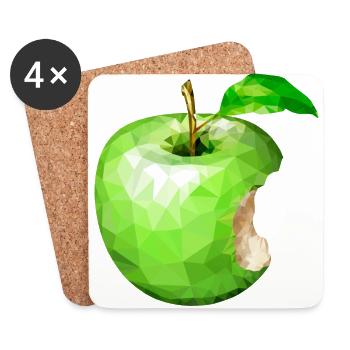 Apfel,Kunst,Obst - Untersetzer (4er-Set) - Weiß - Vorne
