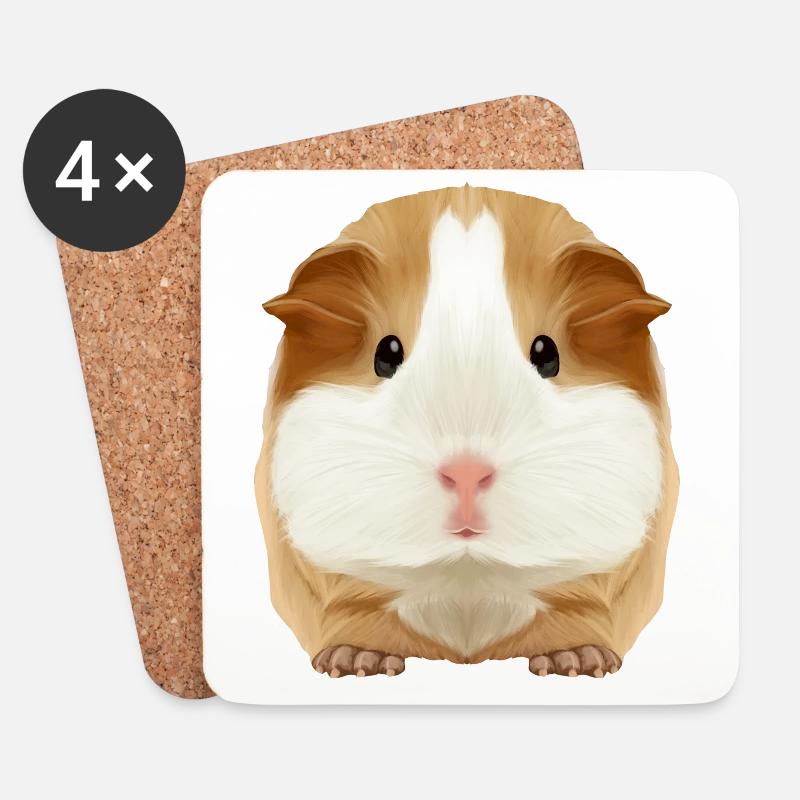 Meerschweinchen Tobi - Untersetzer (4er-Set) - Weiß