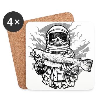 ANGLER AUSTRONAUT - Fischer astronaut gift - Coasters (set of 4) - white - Front