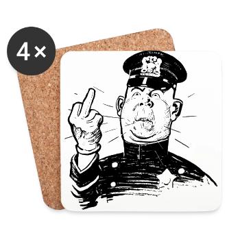 Police - Coasters (set of 4) - white - Front