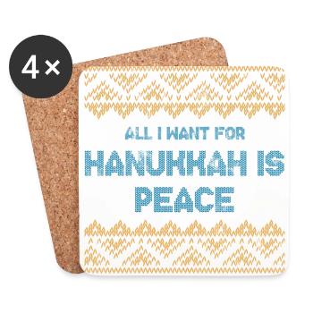 Ugly Hanukkah, Chanukkah, Lichterfest, Geschenk - Untersetzer (4er-Set) - Weiß - Vorne