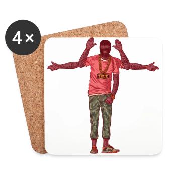 Swagboy mit tattoos und maske - Untersetzer (4er-Set) - Weiß - Vorne