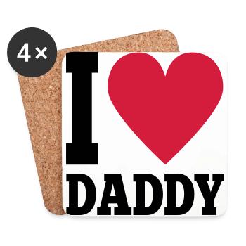 I love daddy - Coasters (set of 4) - white - Front