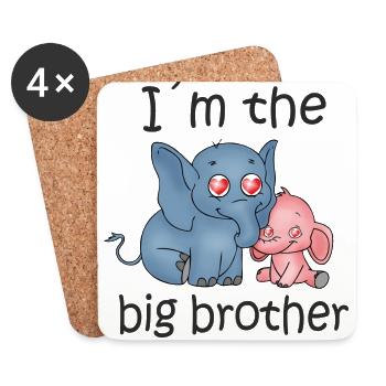 Ich bin der Große Bruder B - Untersetzer (4er-Set) - Weiß - Vorne