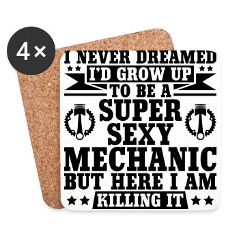 I Never Dreamed I Grow Up To Be A Mechanic - Coasters (set of 4) - white - Front