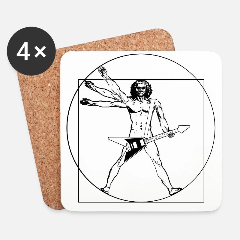 da vinci Felsen - Untersetzer (4er-Set) - Weiß