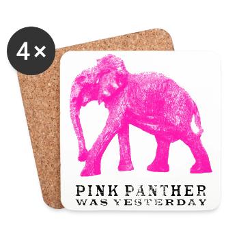 Pink Panther Elephant - Dessous de verre (lot de 4) - blanc - Devant