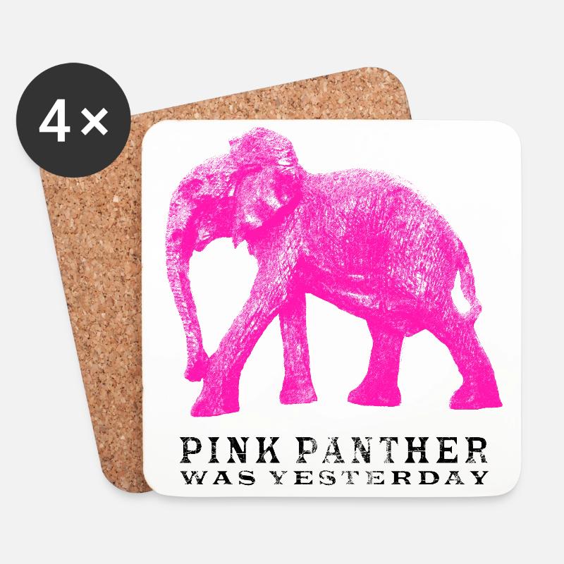 Pink Panther Elephant - Untersetzer (4er-Set) - Weiß