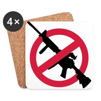 Anti Weapons Against Weapons Rifle Ban Demo Guns - Coasters (set of 4) - white - Front
