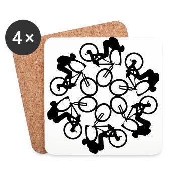 MTB mountain bikers - Coasters (set of 4) - white - Front