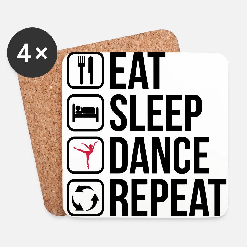 Eat Sleep Dance Repeat - Untersetzer (4er-Set) - Weiß