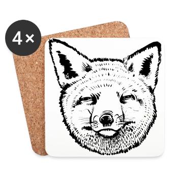 Fox Head - Coasters (set of 4) - white - Front