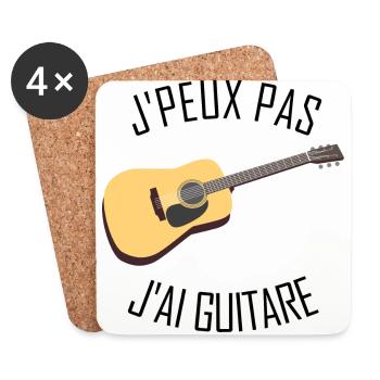 Ich kann keine Gitarre haben - Untersetzer (4er-Set) - Weiß - Vorne