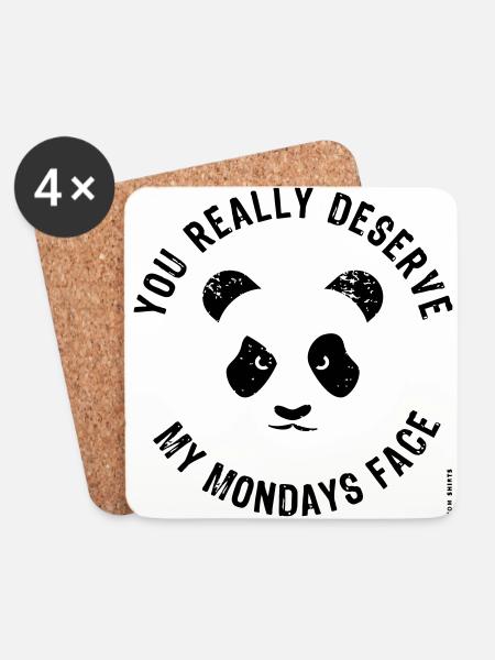 Mondays Face - Untersetzer (4er-Set) - Weiß