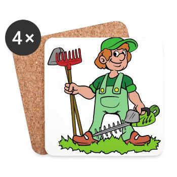 gardener - Coasters (set of 4) - white - Front