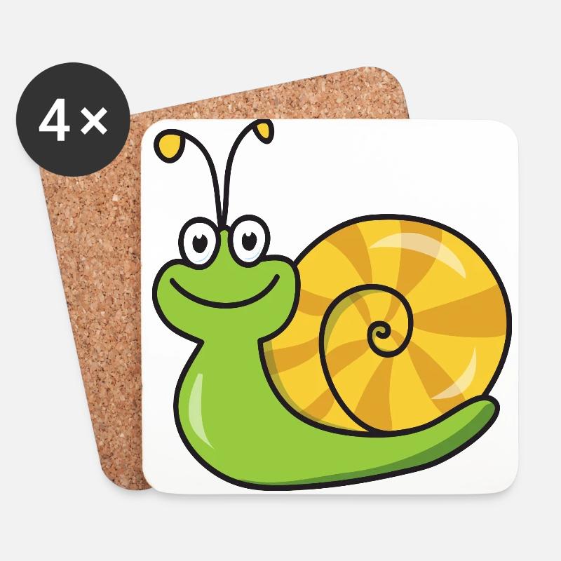 Schnecke - Untersetzer (4er-Set) - Weiß