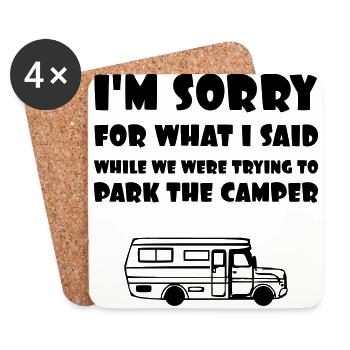 Camper saying - Coasters (set of 4) - white - Front