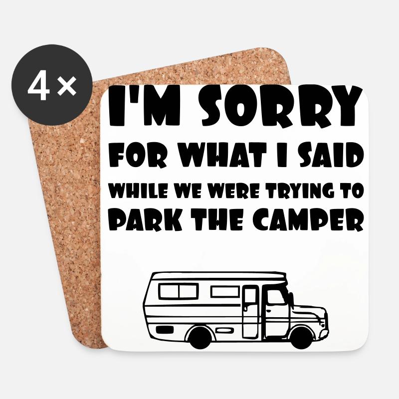 Camper Spruch - Untersetzer (4er-Set) - Weiß