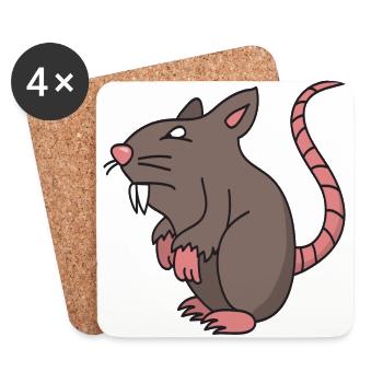 rat - Coasters (set of 4) - white - Front
