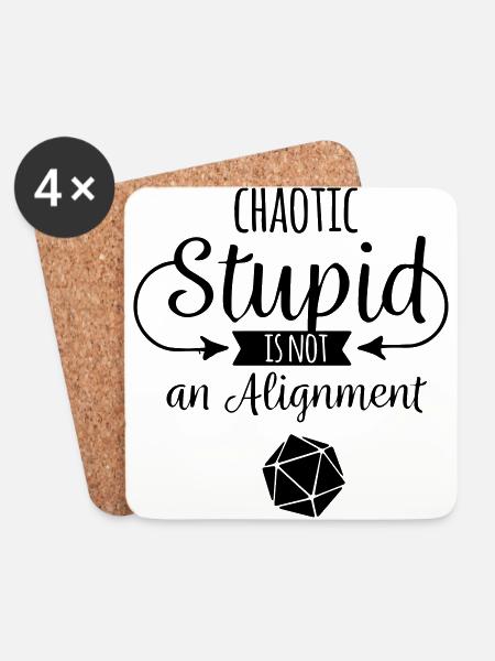 Pen and paper shirts chaotic stupid - Untersetzer (4er-Set) - Weiß