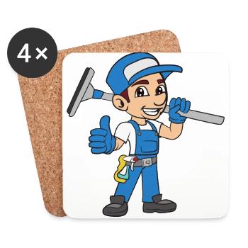 Building cleaner Window cleaner - Coasters (set of 4) - white - Front