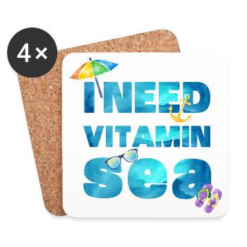 I need vitamin sea Beach - Coasters (set of 4) - white - Front
