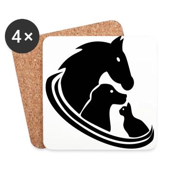 Tiere Tierheilpraktiker Tierarzt Logo - Untersetzer (4er-Set) - Weiß - Vorne