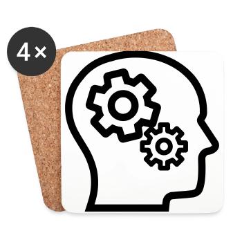 Cerveau, penser, méditer, penser - Dessous de verre (lot de 4) - blanc - Devant