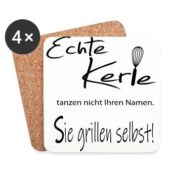 Echte Kerle tanzen nicht Ihren Namen. Sie grillen - Untersetzer (4er-Set) - Weiß - Vorne