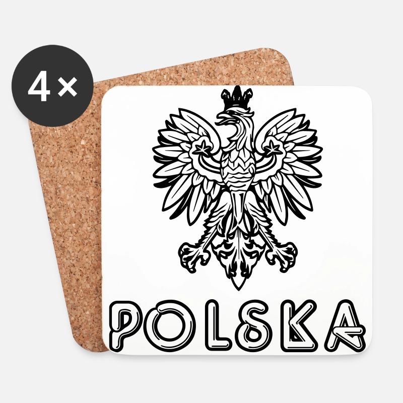 polska - Untersetzer (4er-Set) - Weiß