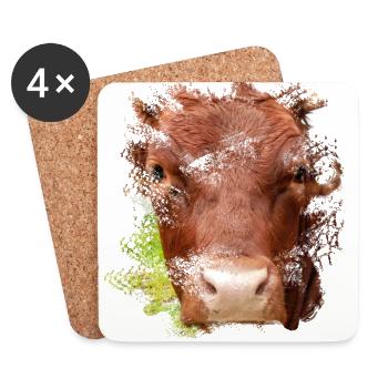 Das Pinzgauer Rind Vieh - Untersetzer (4er-Set) - Weiß - Vorne