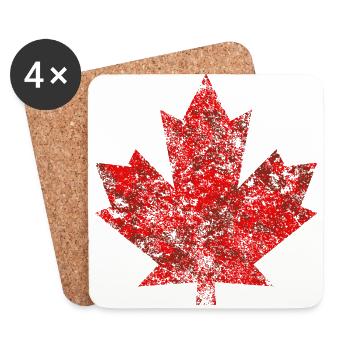 Canada Maple Leaf Ottawa Montréal Vancouver Québec - Dessous de verre (lot de 4) - blanc - Devant