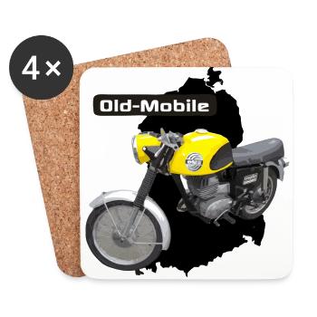 MZ ETS 250 Trophy Sport Old-Mobile - Untersetzer (4er-Set) - Weiß - Vorne