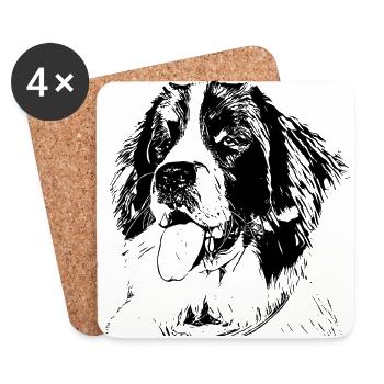 Landseer - Dessous de verre (lot de 4) - blanc - Devant